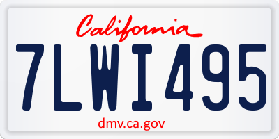 CA license plate 7LWI495