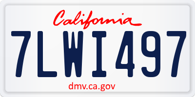 CA license plate 7LWI497