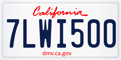 CA license plate 7LWI500