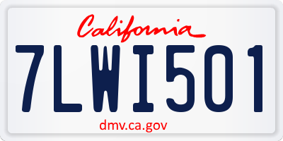 CA license plate 7LWI501
