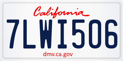 CA license plate 7LWI506