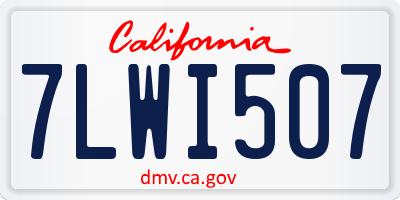 CA license plate 7LWI507