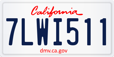 CA license plate 7LWI511