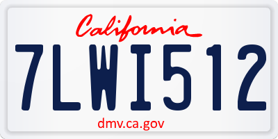 CA license plate 7LWI512