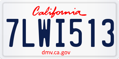 CA license plate 7LWI513