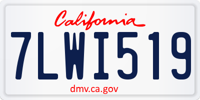 CA license plate 7LWI519