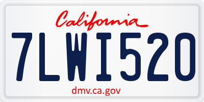 CA license plate 7LWI520