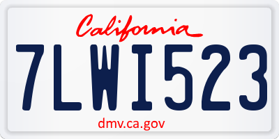 CA license plate 7LWI523