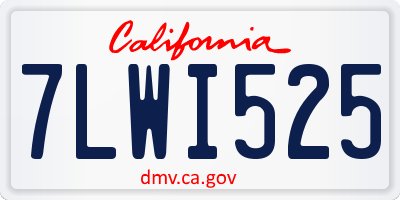 CA license plate 7LWI525
