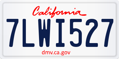 CA license plate 7LWI527