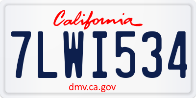 CA license plate 7LWI534