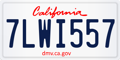 CA license plate 7LWI557