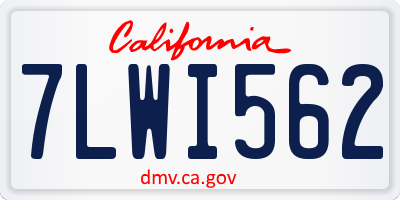CA license plate 7LWI562