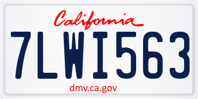 CA license plate 7LWI563