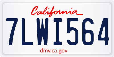 CA license plate 7LWI564