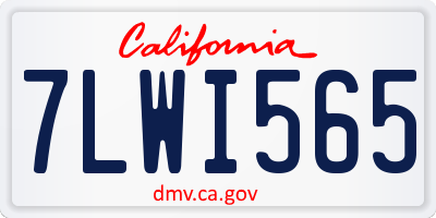 CA license plate 7LWI565
