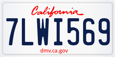 CA license plate 7LWI569