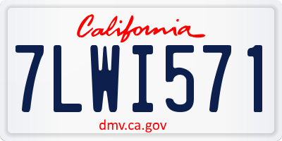 CA license plate 7LWI571