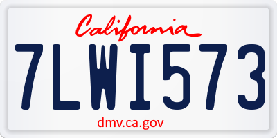 CA license plate 7LWI573