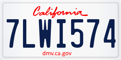 CA license plate 7LWI574