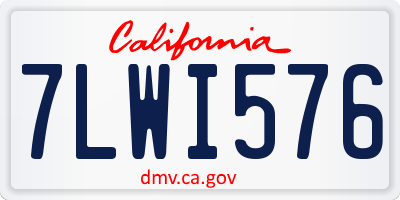 CA license plate 7LWI576