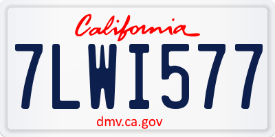 CA license plate 7LWI577