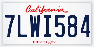 CA license plate 7LWI584