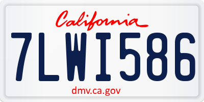 CA license plate 7LWI586