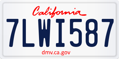 CA license plate 7LWI587