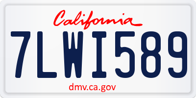 CA license plate 7LWI589