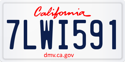 CA license plate 7LWI591