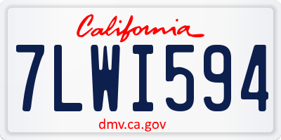 CA license plate 7LWI594