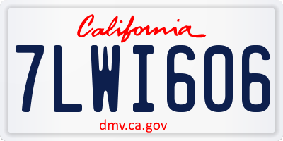CA license plate 7LWI606
