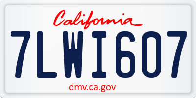 CA license plate 7LWI607