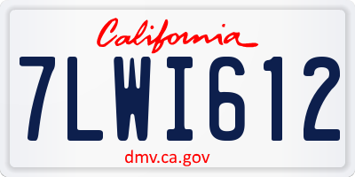 CA license plate 7LWI612