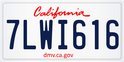 CA license plate 7LWI616