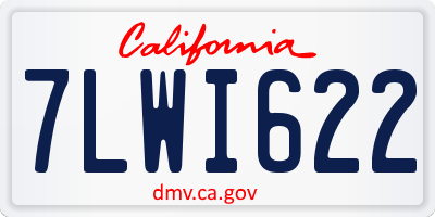 CA license plate 7LWI622