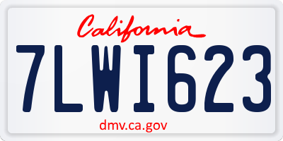 CA license plate 7LWI623