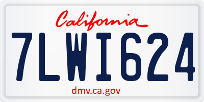 CA license plate 7LWI624