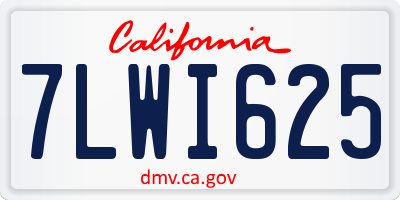 CA license plate 7LWI625