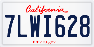 CA license plate 7LWI628
