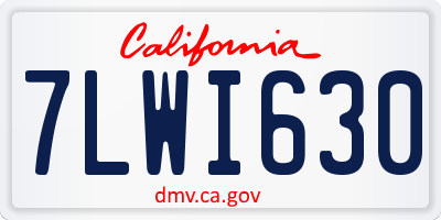 CA license plate 7LWI630