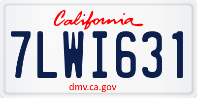 CA license plate 7LWI631
