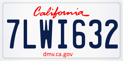 CA license plate 7LWI632