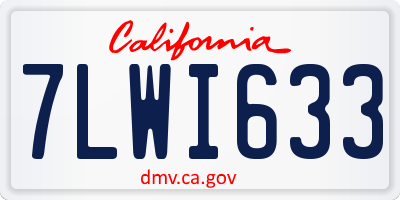 CA license plate 7LWI633