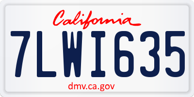 CA license plate 7LWI635