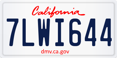 CA license plate 7LWI644
