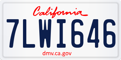 CA license plate 7LWI646