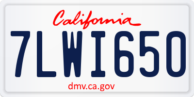 CA license plate 7LWI650