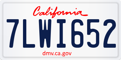 CA license plate 7LWI652